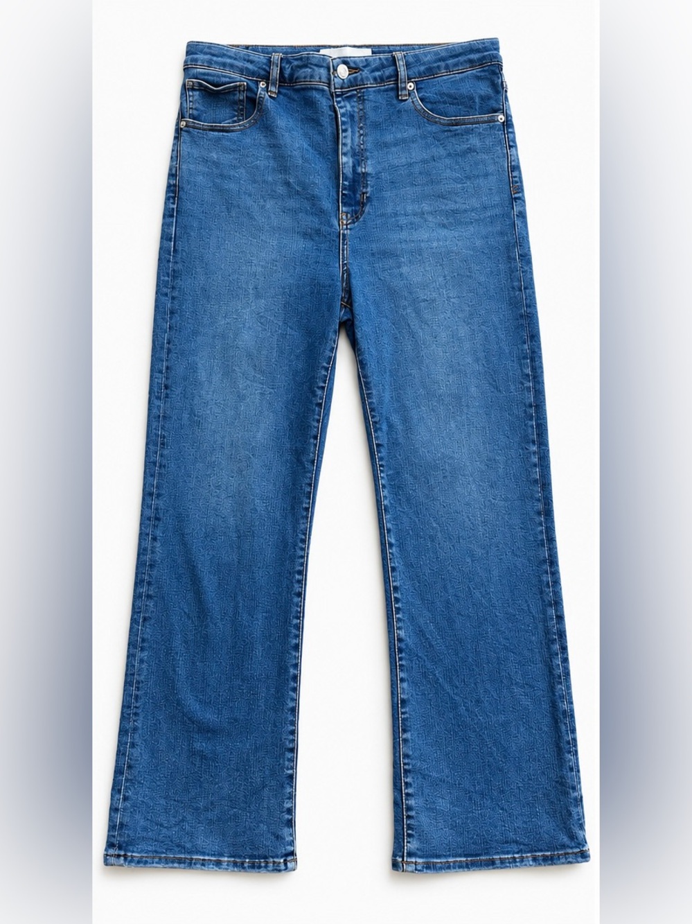 FRAME The Reboot Crop Lover Jeans 31 High Rise Bootcut Blue